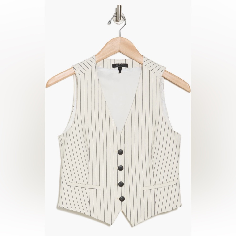 🔥🔥🔥NEW Rag & Bone Priya Ponte Striped Vest Jacket